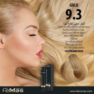 Боя за коса FemMas Златисто много светло русо боя за коса FemMas 9.3
